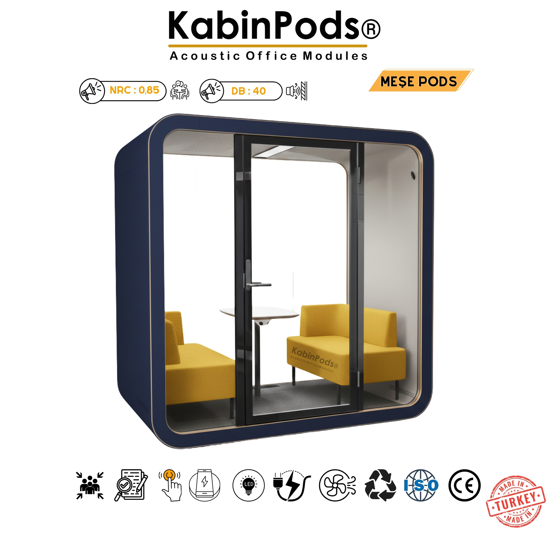 Toplantı Kabini 7 - Premium Kalite Ses İzolasyonlu Toplantı Odası Kabini Modelleri ve Özellikleri